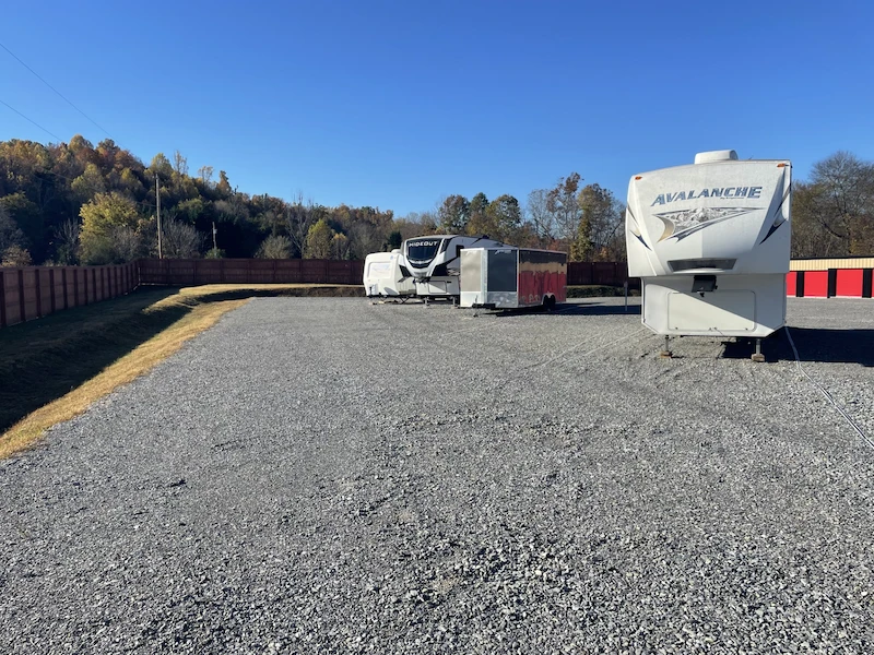 Secure outdoor RV and camper storage in Chuckey, Tennessee at Mountaineer Storage LLC